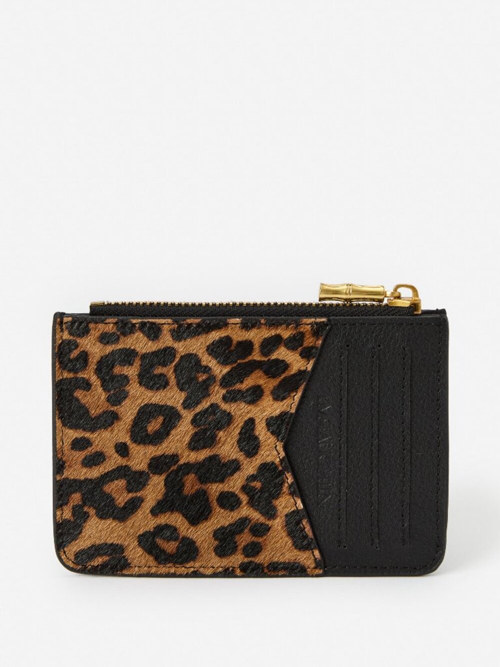 J McLaughlin Libi Pony Hair Card Case in Leopard - Brown/Multi NEW